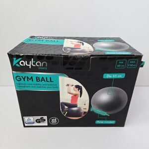 Kaytan Fitness Gym Ball 65 cm Diameter Yoga Exercise Balance with Pump Gray